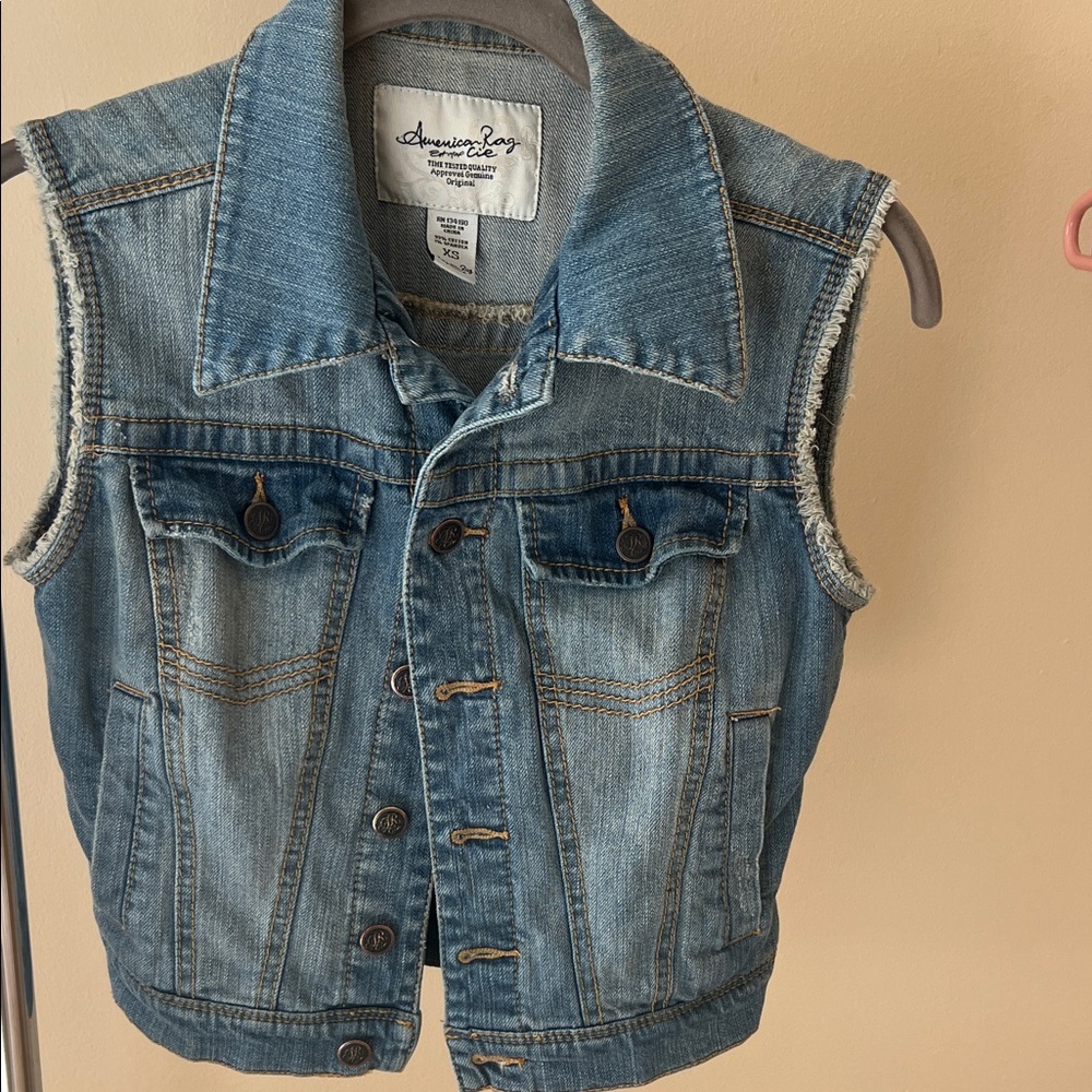 American Rag Blue Denim Sleeveless Jacket